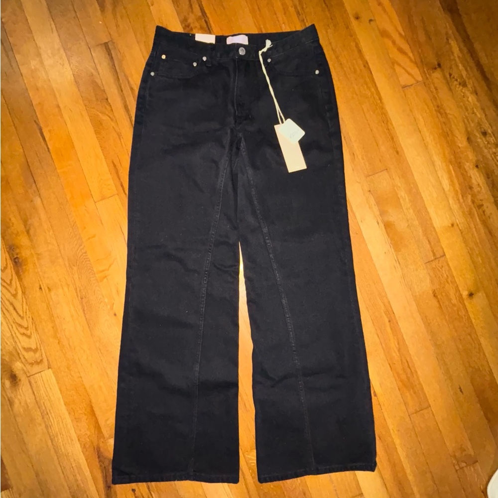 NWT Free People Black Wide-Leg Jeans size 27